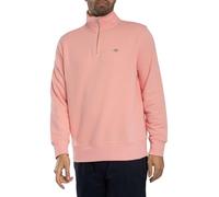 GANT Men's Regular Shield 1/4 Zip Sweatshirt, Bubblegum Pink, XL