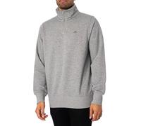 GANT Men's Regular Shield Half Zip Sweatshirt, Grey
