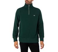 GANT Men's Regular Shield Half Zip Sweatshirt, Tartan Green, 3XL