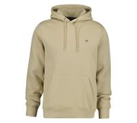 Gant Mens Regular Shield Hoodie Sweatshirt - Beige Cotton - Size Medium
