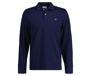 GANT Mens Regular Shield Longsleeve Pique Rugger Polo Shirt, Logo, 100% Cotton