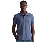 GANT Men's Reg Shield SS Pique Polo Shirt, Dark Denim Blue Melange, XL