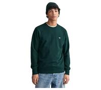 Men's GANT Mens Regular Fit Shield Logo Crew Neck Sweatshirt - Tartan Green - Size: XL