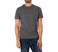 Men's GANT Mens Regular Fit Short Sleeve Shield Logo T-Shirt - Grey/Grey - Size: 46/Regular