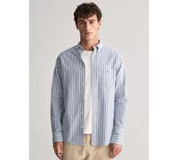 GANT Mens Rich Blue Cotton Linen Stripe Shirt