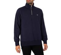 Gant Mens Regular Fit Shield Logo Half Zip Sweatshirt - Blue - Size 4XL