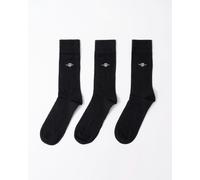 GANT Men's Shield Socks 3-Pack, Ebony Black, 43-45