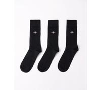 GANT Men's Shield Socks 3-Pack, Ebony Black, 43-45
