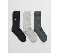 GANT Men's Shield Socks 3-Pack, Charcoal Melange, 43-45