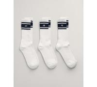 Gant Mens Shield Logo Sport Socks 3-Pack - White - Size UK 9-11