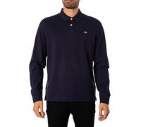 Men's GANT Mens Regular Fit Long Sleeve Shield Logo Pique Rugger - Navy - Size: 44/Regular