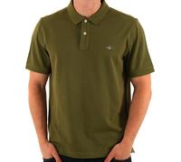 Gant Mens Shield Pique Cotton Polo Shirt Moss Green - Smart Casual, Short Sleeve