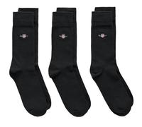 GANT Men's Shield Socks 3-Pack, Ebony Black, 40-42
