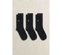 Gant Men's Shield Socks 3-Pack Ebony Black | Size: 43-45 Gant Black 43-45