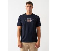 GANT Mens Short Sleeve Archive Shield T-Shirt - 433 Evening Blue - 433 Evening Blue - XXL