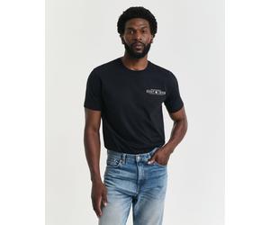Gant Mens Short Sleeve Printed Graphic T-Shirt - Black Cotton - Size X-Large