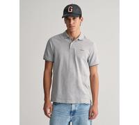 GANT Mens Short Sleeve Tipping Pique Polo - 93 Grey Melange
