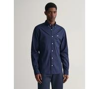 GANT Mens Slim Fit Long Sleeve Poplin Shirt - 410 Marine