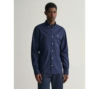 Gant Mens Slim Fit Long Sleeve Poplin Shirt - Marine - Size 2XL