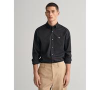 Gant Mens Slim Fit Long Sleeve Poplin Shirt - Black - Size Medium