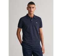 GANT Mens Slim Fit Short Sleeve Shield Logo Pique Polo - 433 Evening Blue