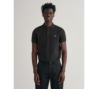 GANT Mens Slim Fit Short Sleeve Shield Logo Pique Polo - 5 Black - 5 Black - M