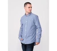 Gant Mens Slim Fit Striped Poplin Shield Shirt - Blue - Size X-Large