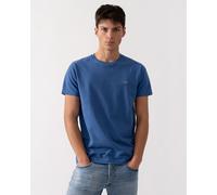 Gant Mens Slim Pique Short Sleeve T-Shirt - Blue Cotton - Size Large