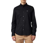 Men's GANT Mens Slim Fit Long Sleeve Poplin Shirt - Black - Size: 44/Regular
