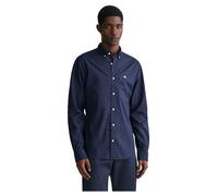 Gant Mens Slim Fit Long Sleeve Poplin Shirt - Marine - Size Medium