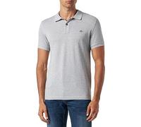 Gant Mens Slim Fit Short Sleeve Shield Logo Pique Polo - Grey Cotton - Size 2XL