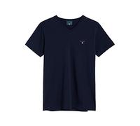 GANT Men's Slim Shield V-Neck T-Shirt, Evening Blue, 3XL