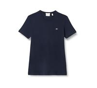 GANT Men's Slim Shield V-Neck T-Shirt with V-Neck Slim Fit, Evening Blue, L