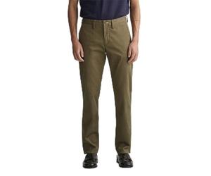 GANT Men's Slim Twill Chino Trousers, Juniper Green, 42 W/36 L