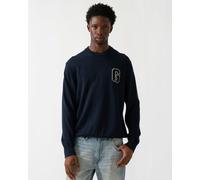 GANT Mens Small Graphic Badge Crew Neck Jumper - 433 Evening Blue - 433 Evening Blue - XL