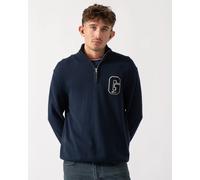 GANT Mens Small Graphic Badge Half Zip Jumper - 433 Evening Blue - 433 Evening Blue - L