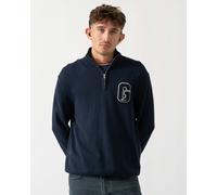 GANT Mens Small Graphic Badge Half Zip Jumper - 433 Evening Blue - 433 Evening Blue - L