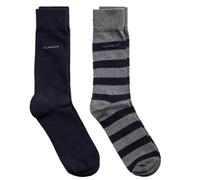 GANT BARSTRIPE AND SOLID Mens 2-Pack Socks Charcoal Melange - 40-42