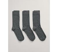 GANT Mens Soft Cotton Socks 3-Pack - 90 Charcoal Melange
