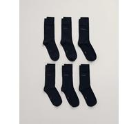 GANT Men's Soft Cotton Socks, Pack of 6, Navy, 43-45