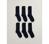 GANT Men's Soft Cotton Socks, Pack of 6, Navy, 40-42