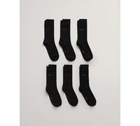 GANT Men's Soft Cotton Socks, Pack of 6, Black, 40-42