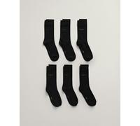 Gant Mens Soft Cotton Socks 6-Pack - 5 Black - 5 Black - UK6-8 EU40-42 US7-9