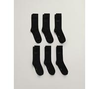 Gant Mens Soft Cotton Socks 6-Pack - 5 Black - 5 Black - UK9-11 EU43-45 US10-12
