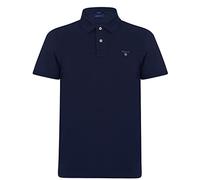 Gant Men's Solid Pique Ss Rugger Regular Fit Short Sleeve Polo Shirts, Blue (Evening Blue), XL (Manufacturer Size: XL)