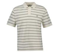 Gant Mens Striped Polo Shirt - Ivory Cotton - Size Large