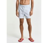 GANT Mens Striped Seersucker Swim Shorts with Embroidered Shield Logo - 457 Fresh Blue - 457 Fresh Blue - XL