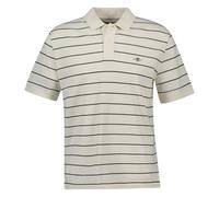 GANT Men's Striped Ss Polo Shirt, Cream, L
