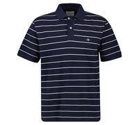 GANT Men's Striped Ss Polo Shirt, Evening Blue, L