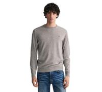GANT Men's Superfine Lambswool C-Neck Pullover, grey melange, L